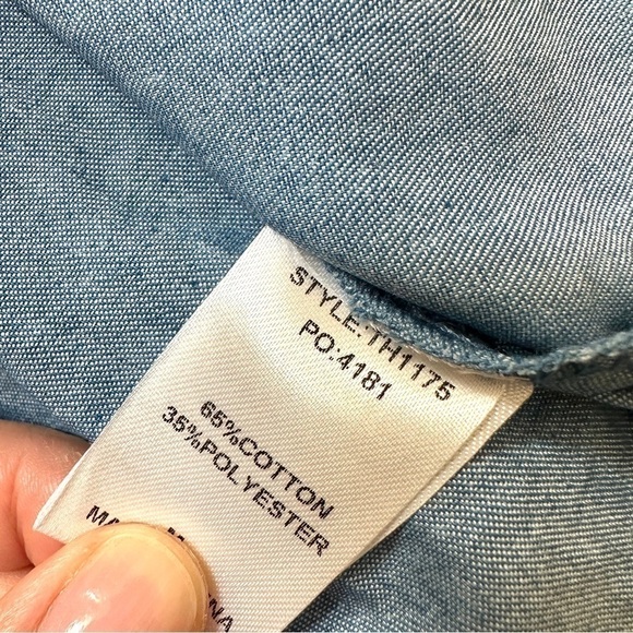 GiGiO USA Pattern Print Chambray Cotton Covered Button Tank M - Picture 7 of 8